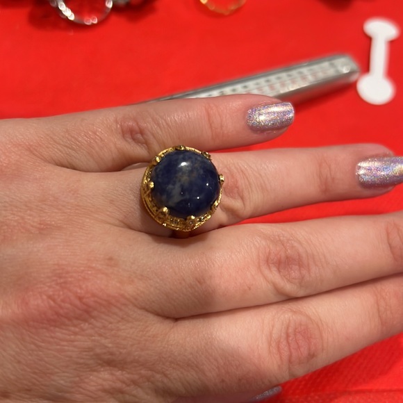 Just in- statement ring with lapis - Picture 6 of 6